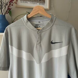 Nike Men's Zonal Cooling Gray Golf Blade Collar Polo Shirt